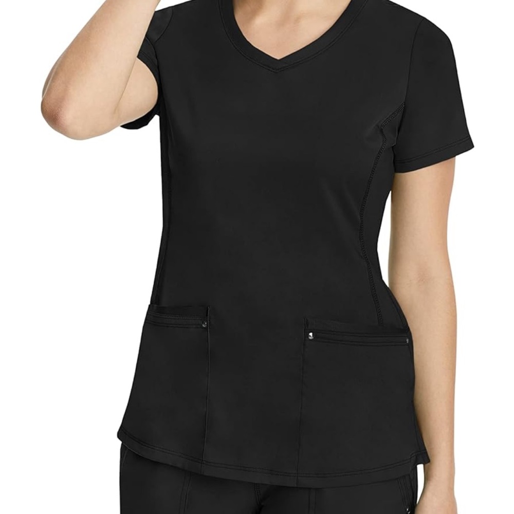 Healing hands women’s scrubs set black top size xl and bottoms size L